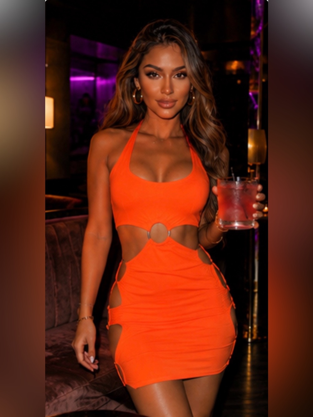 Fashion Nova Neon Orange Cutout Mini Dress — NWT | Size Small (US 4–6)